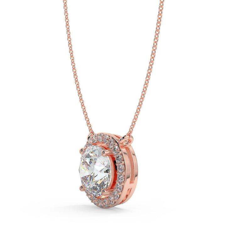 Round Lab-Grown Diamond Halo Pendant