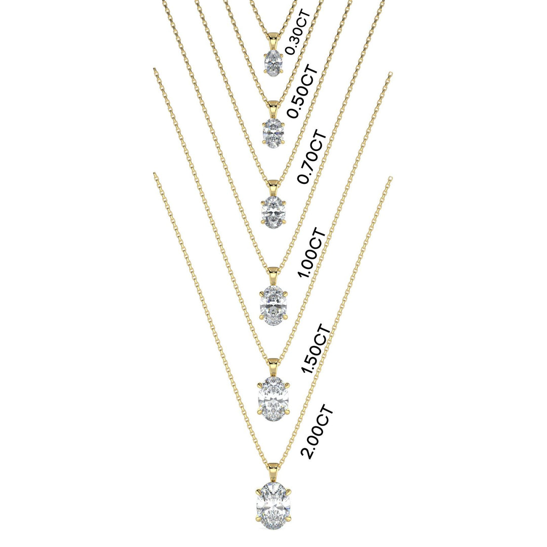 Oval Cut Diamond Pendant Necklace