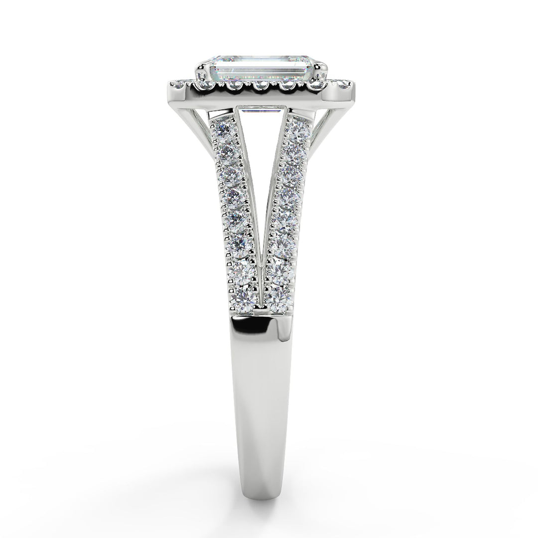 Emerald-Cut Lab-Grown Diamond Split-Shank Ring