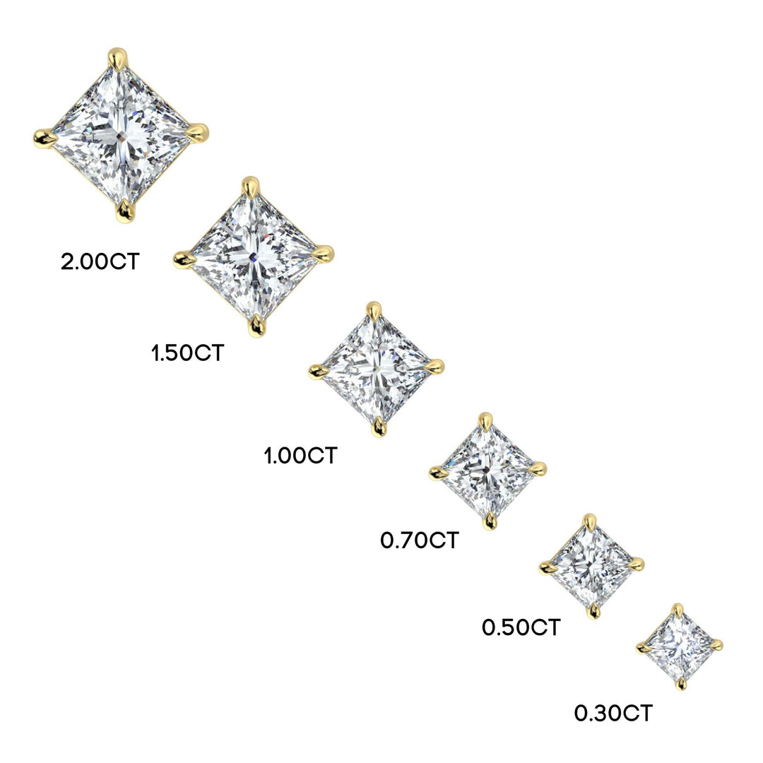 Princess-Cut Diamond Stud Earrings