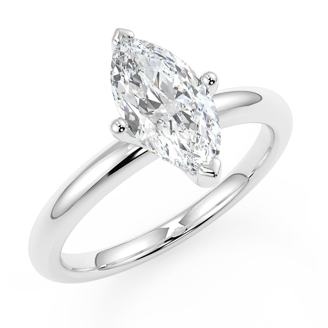 Marquise-Cut Solitaire Diamond Ring