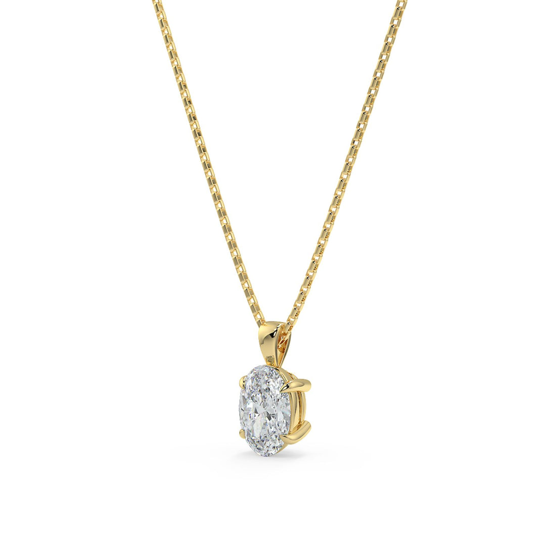 Oval Cut Diamond Pendant Necklace