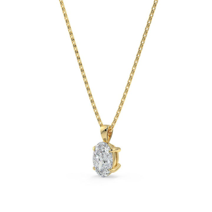 Oval Cut Diamond Pendant Necklace