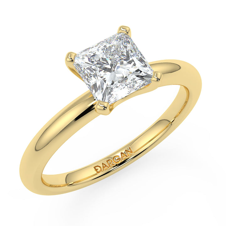 Princess-Cut Solitaire Diamond Ring