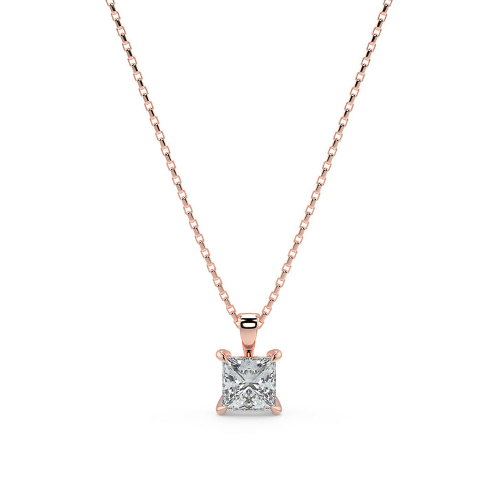 Princess Cut Diamond Pendant Necklace