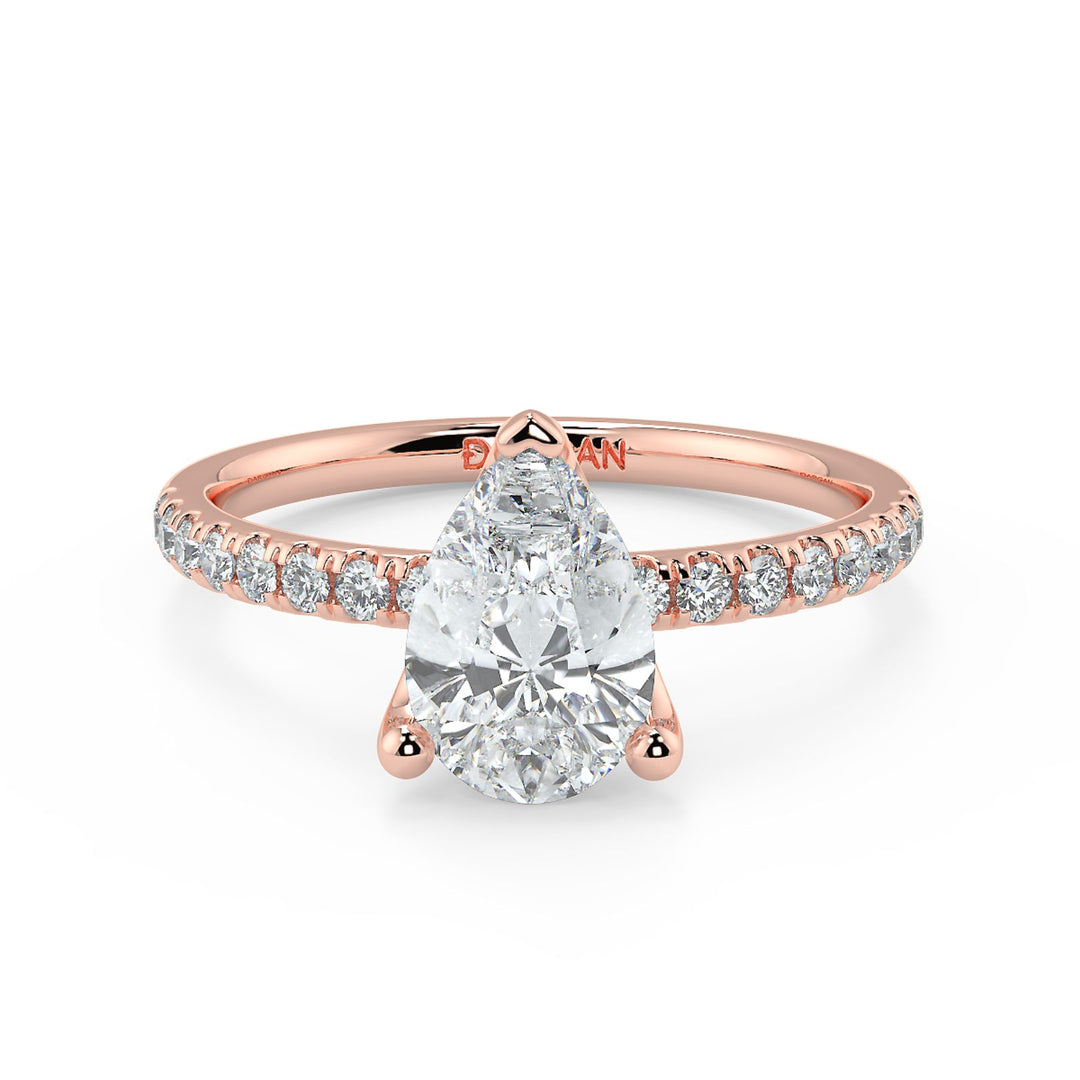 Pear-Cut Solitaire Diamond Ring