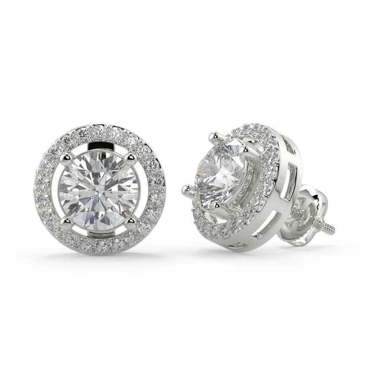 Halo Lab-Grown Diamond Stud Earrings