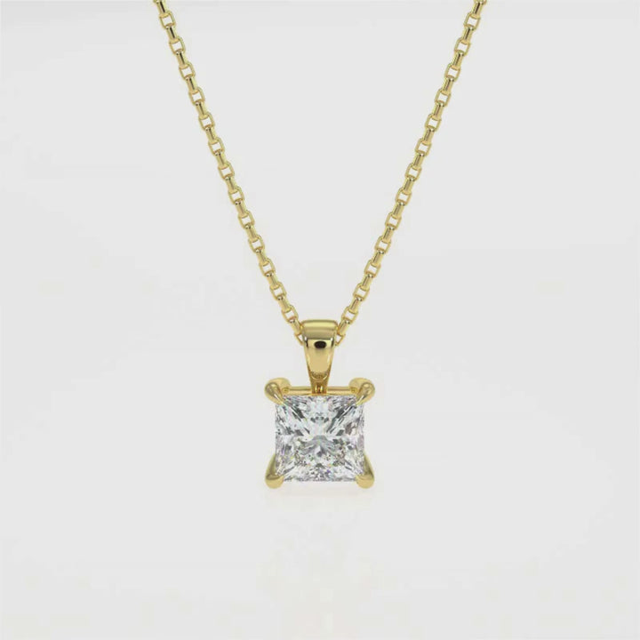 Princess Cut Diamond Pendant Necklace