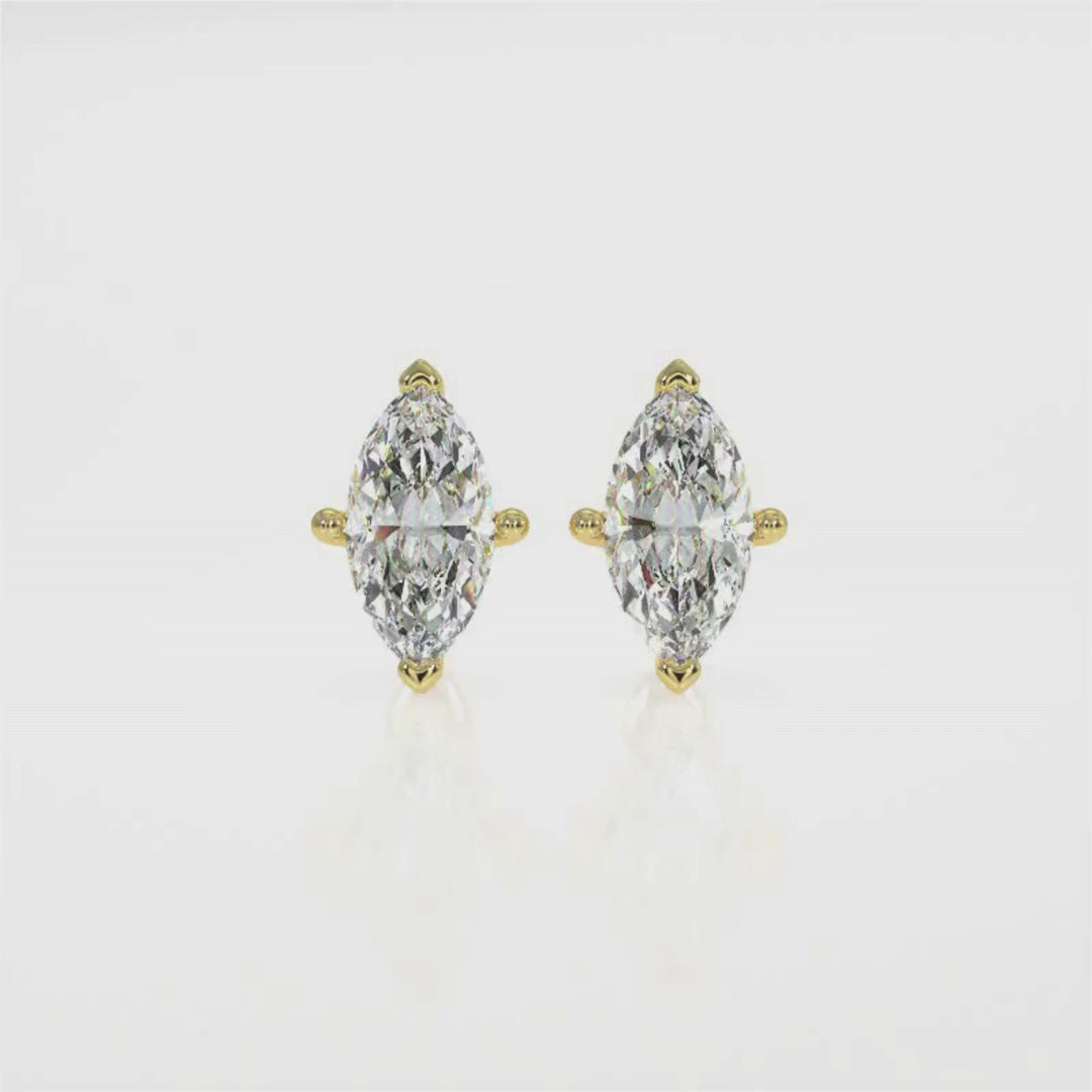 Marquise-Cut Diamond Stud Earrings