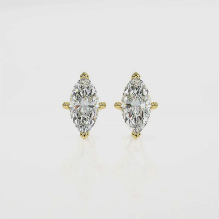 Marquise-Cut Diamond Stud Earrings