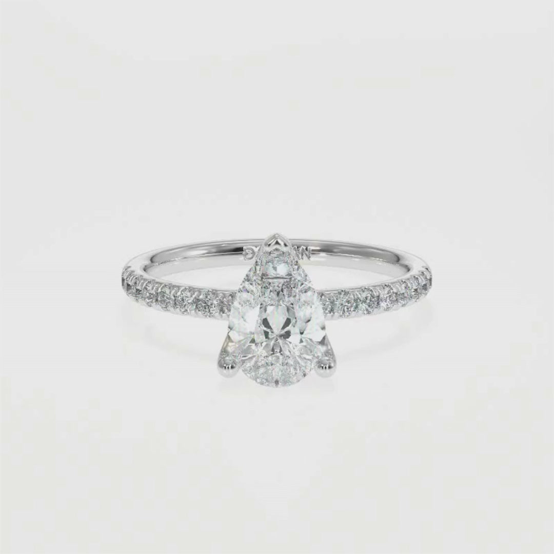 Pear-Cut Solitaire Diamond Ring