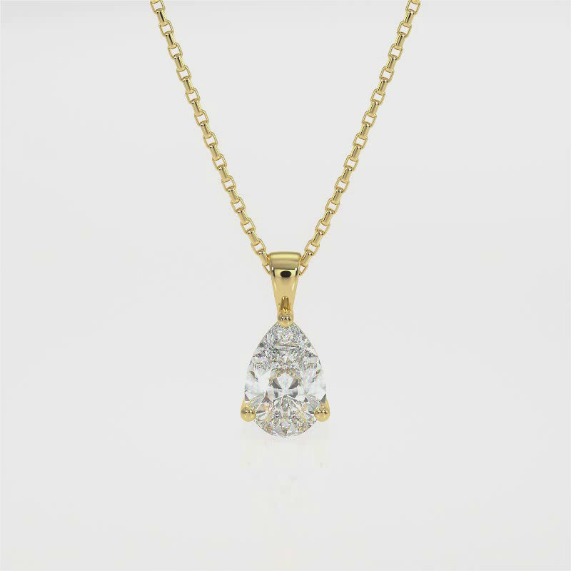 Pear Cut Diamond Pendant Necklace