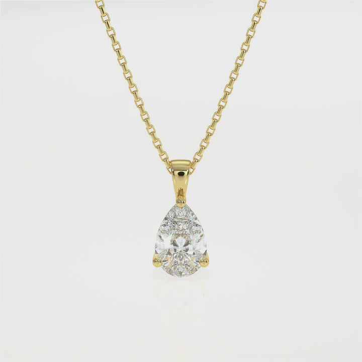 Pear Cut Diamond Pendant Necklace