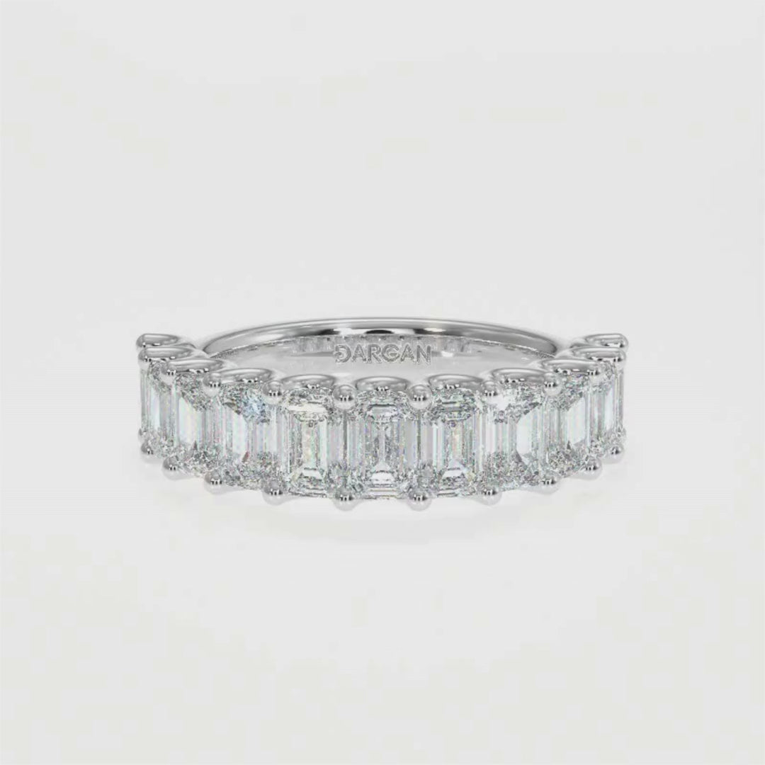 20 Pointer Emerald Cut Diamond Eternity Band