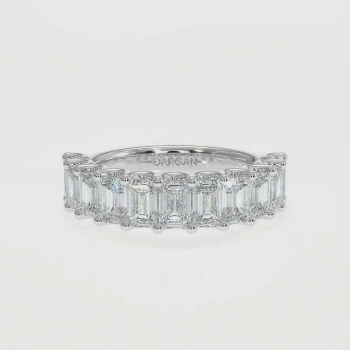 20 Pointer Emerald Cut Diamond Eternity Band