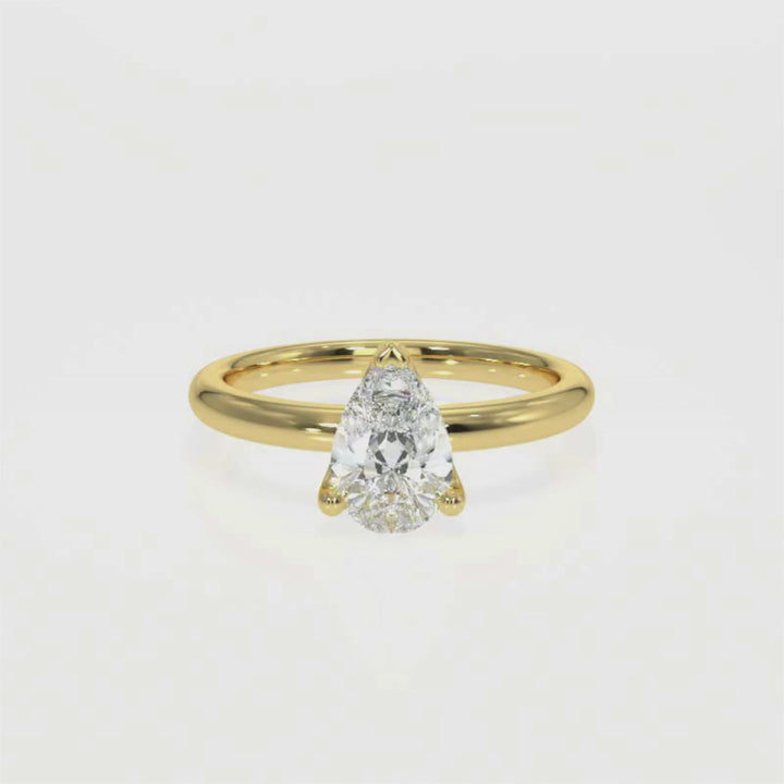 Pear-Cut Solitaire Diamond Ring