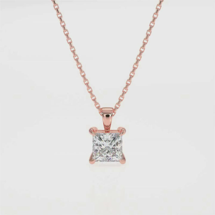 Princess Cut Diamond Pendant Necklace