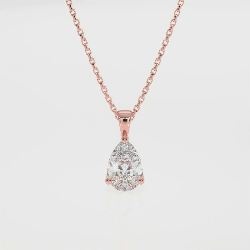 Pear Cut Diamond Pendant Necklace