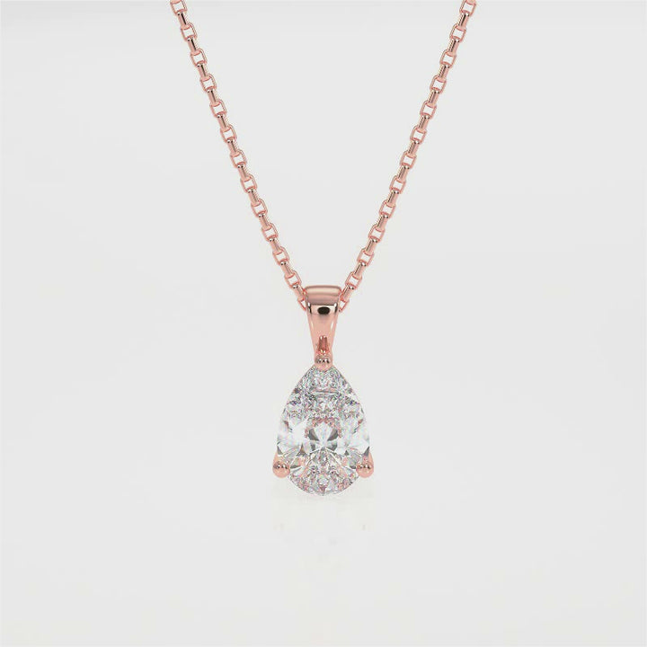 Pear Cut Diamond Pendant Necklace