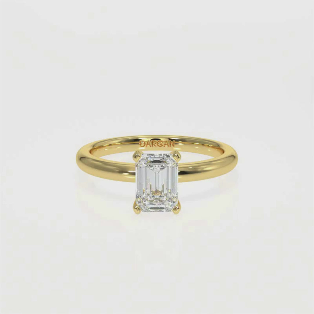 Emerald-Cut Solitaire Diamond Ring