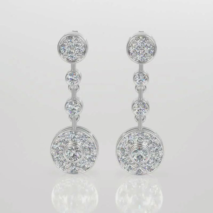 Radiant Circle Lab-Grown Diamond Drop Earrings