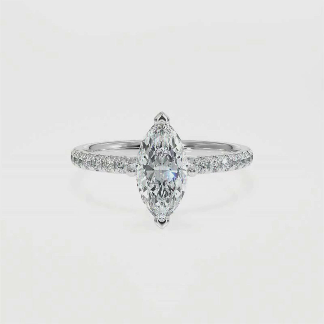 Marquise-Cut Solitaire Diamond Ring