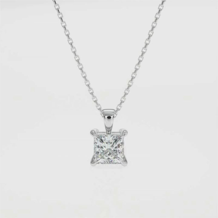 Princess Cut Diamond Pendant Necklace