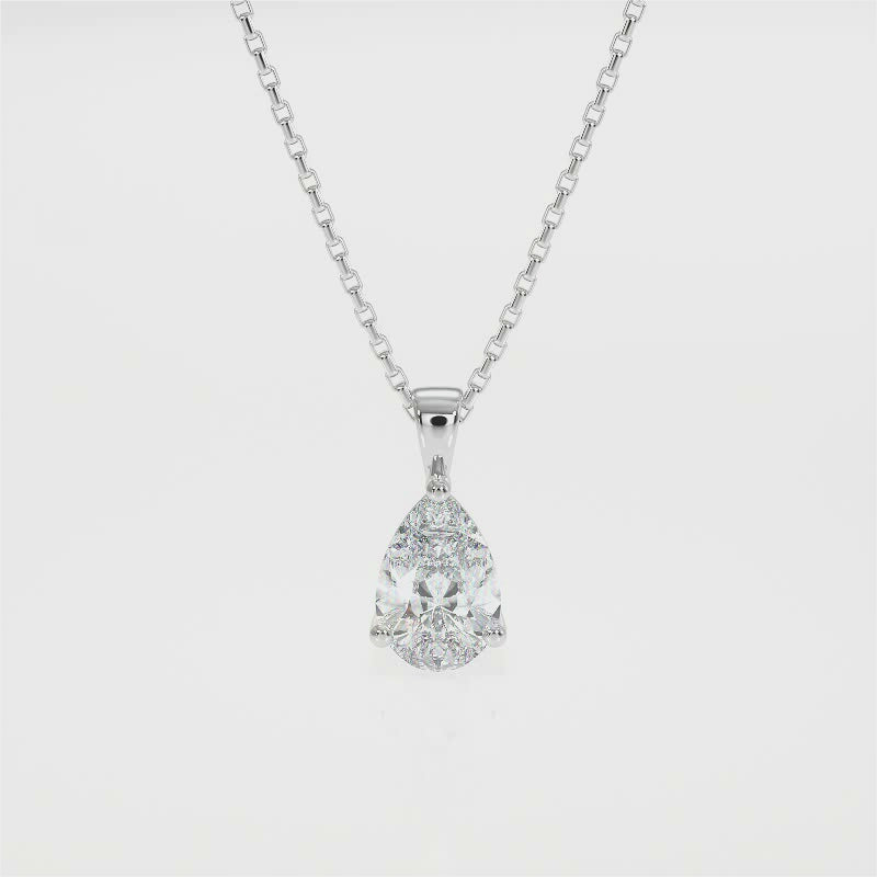 Pear Cut Diamond Pendant Necklace