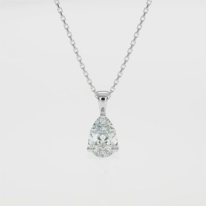 Pear Cut Diamond Pendant Necklace