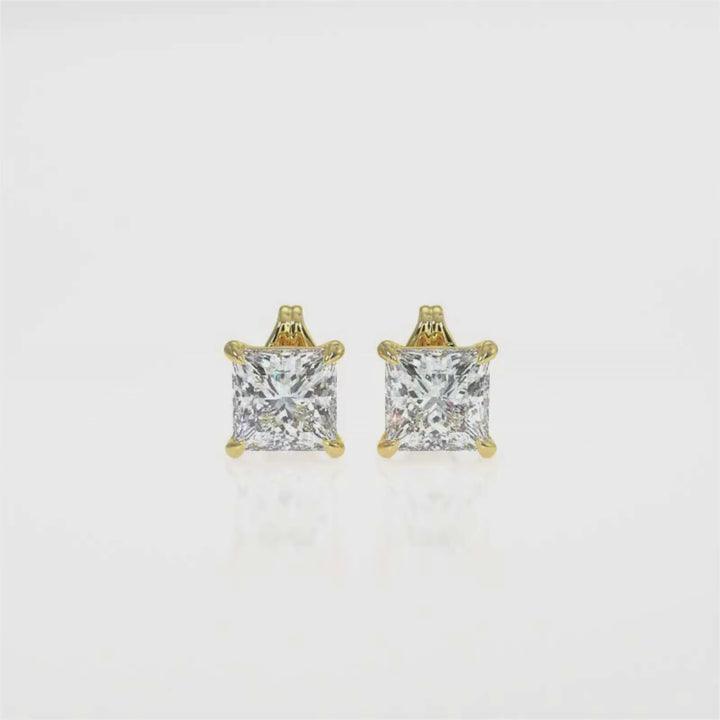 Princess-Cut Diamond Stud Earrings