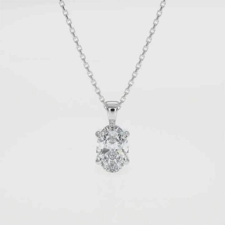 Oval Cut Diamond Pendant Necklace