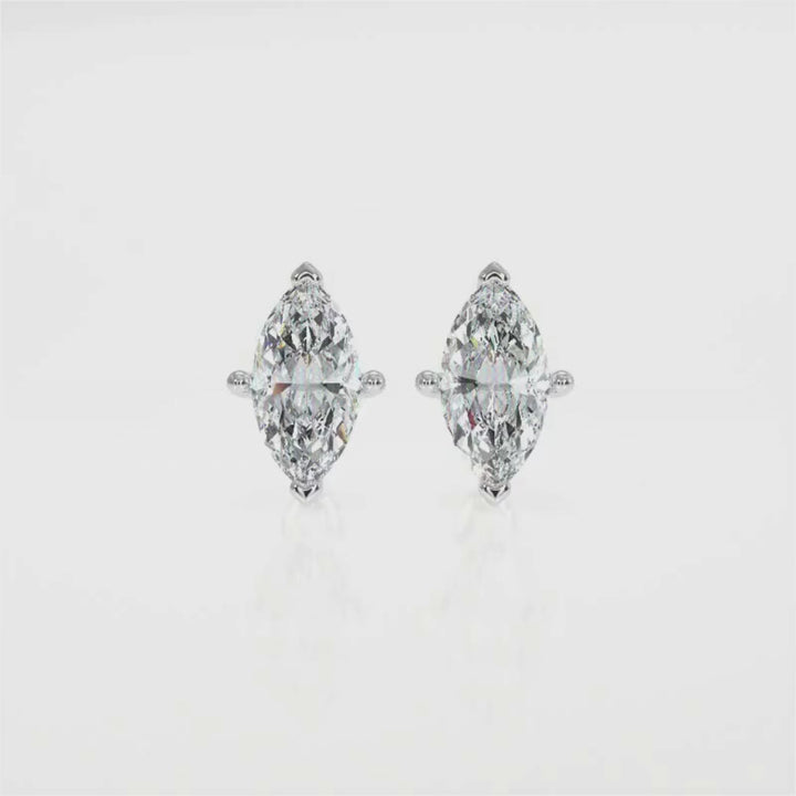 Marquise-Cut Diamond Stud Earrings