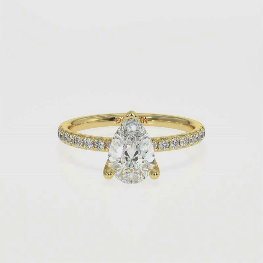 Pear-Cut Solitaire Diamond Ring