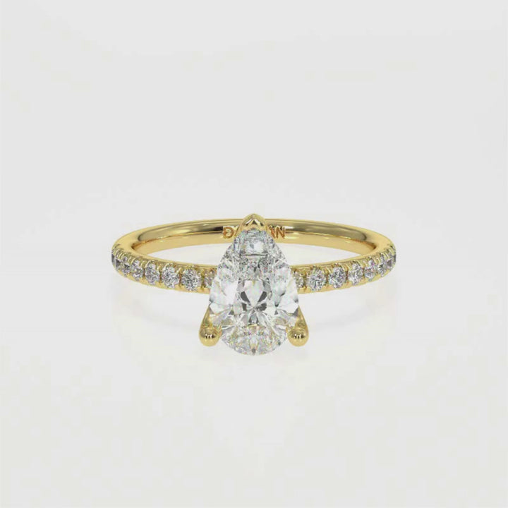 Pear-Cut Solitaire Diamond Ring