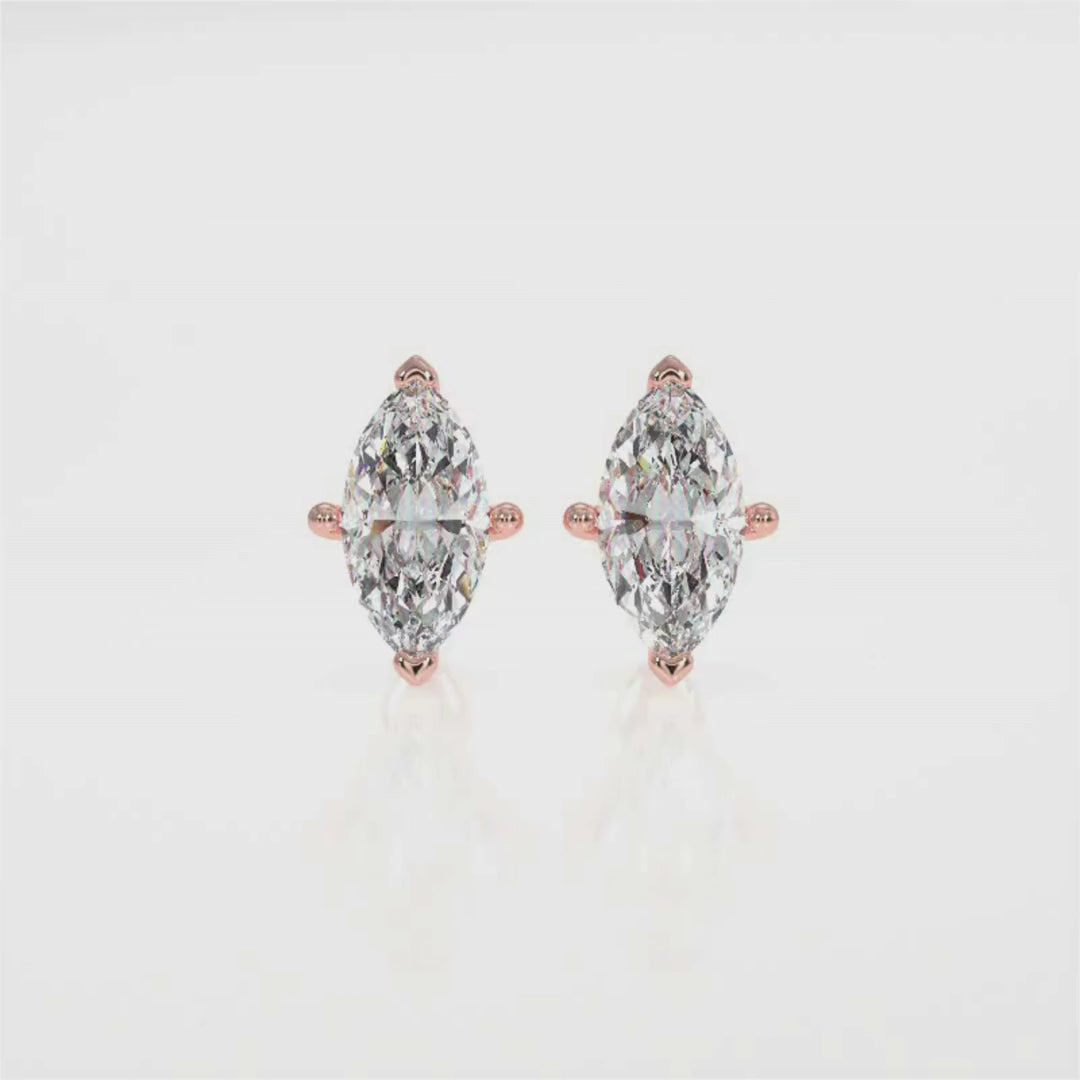 Marquise-Cut Diamond Stud Earrings