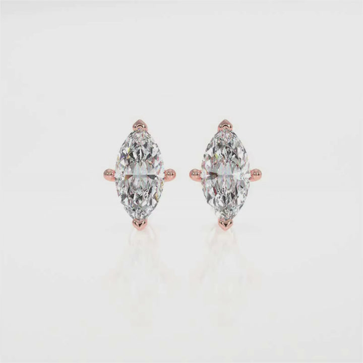 Marquise-Cut Diamond Stud Earrings