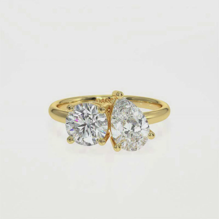 Round & Pear Diamond Ring