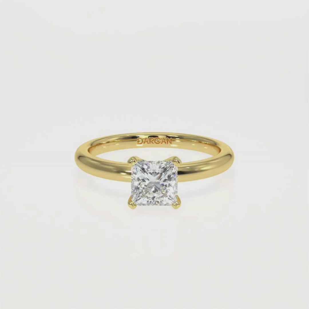 Princess-Cut Solitaire Diamond Ring