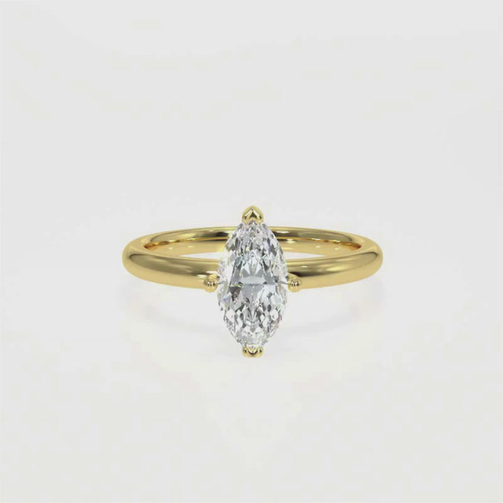 Marquise-Cut Solitaire Diamond Ring