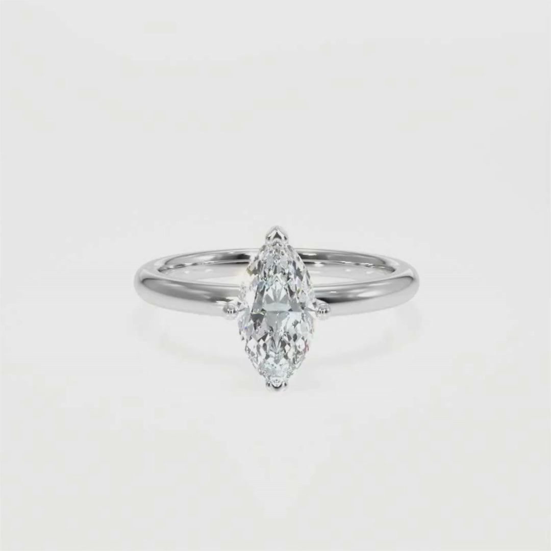 Marquise-Cut Solitaire Diamond Ring