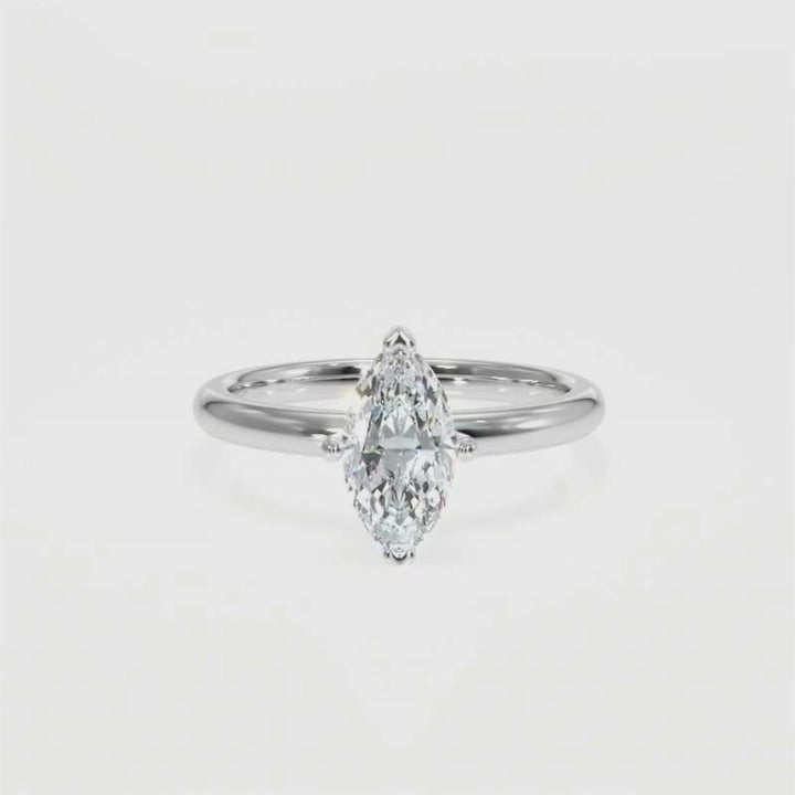 Marquise-Cut Solitaire Diamond Ring