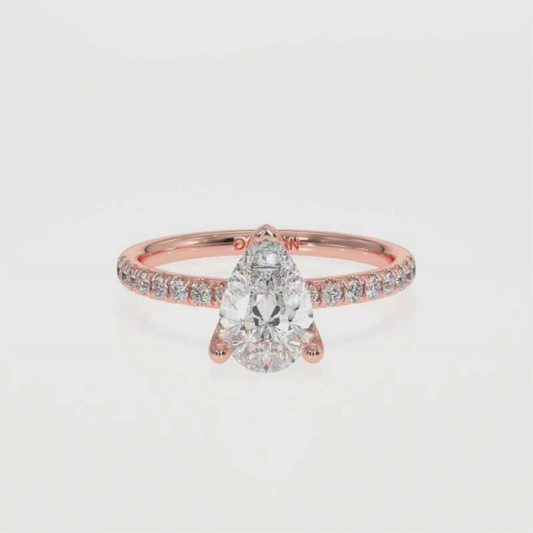 Pear-Cut Solitaire Diamond Ring