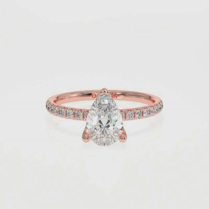 Pear-Cut Solitaire Diamond Ring