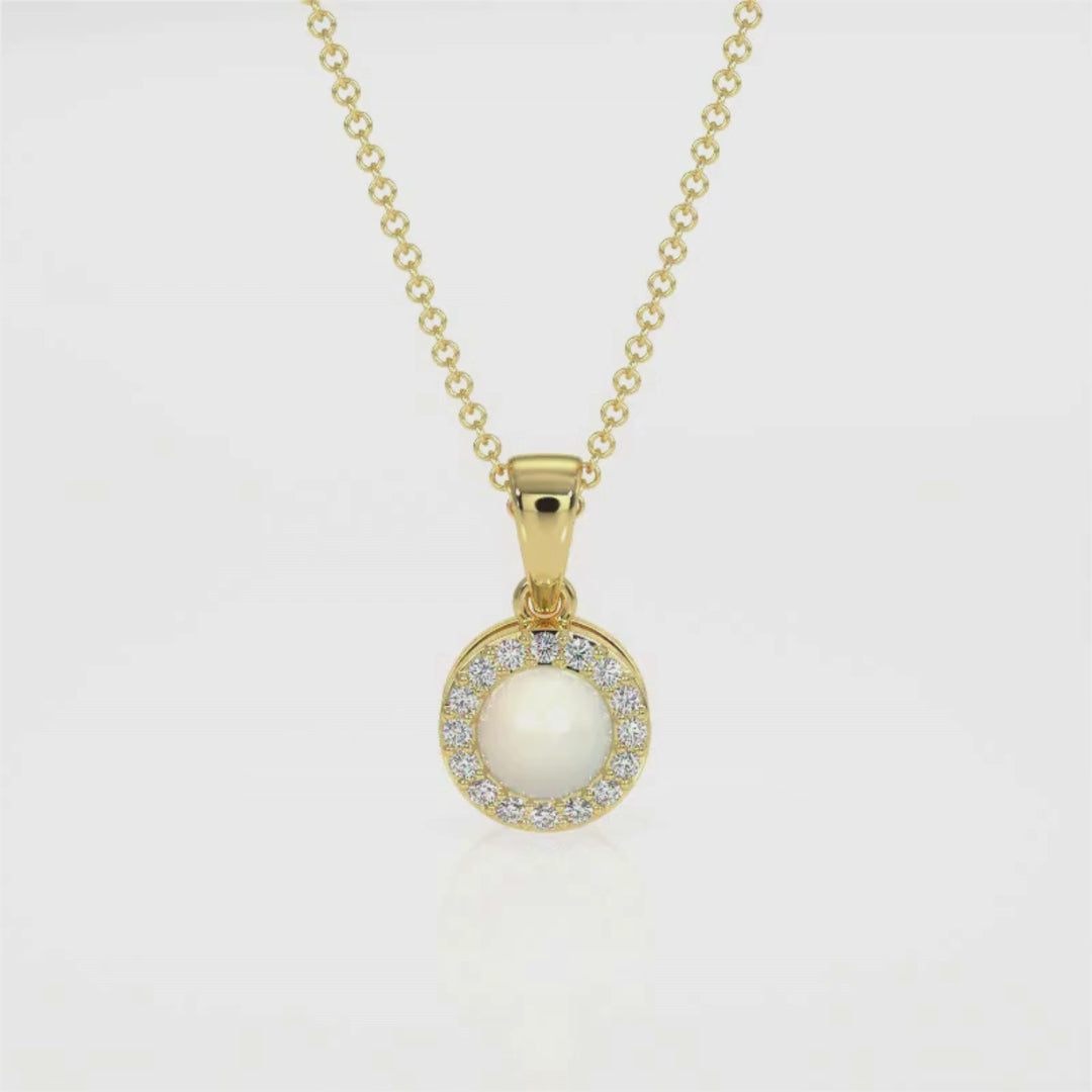 Elegant Pearl Halo Pendant