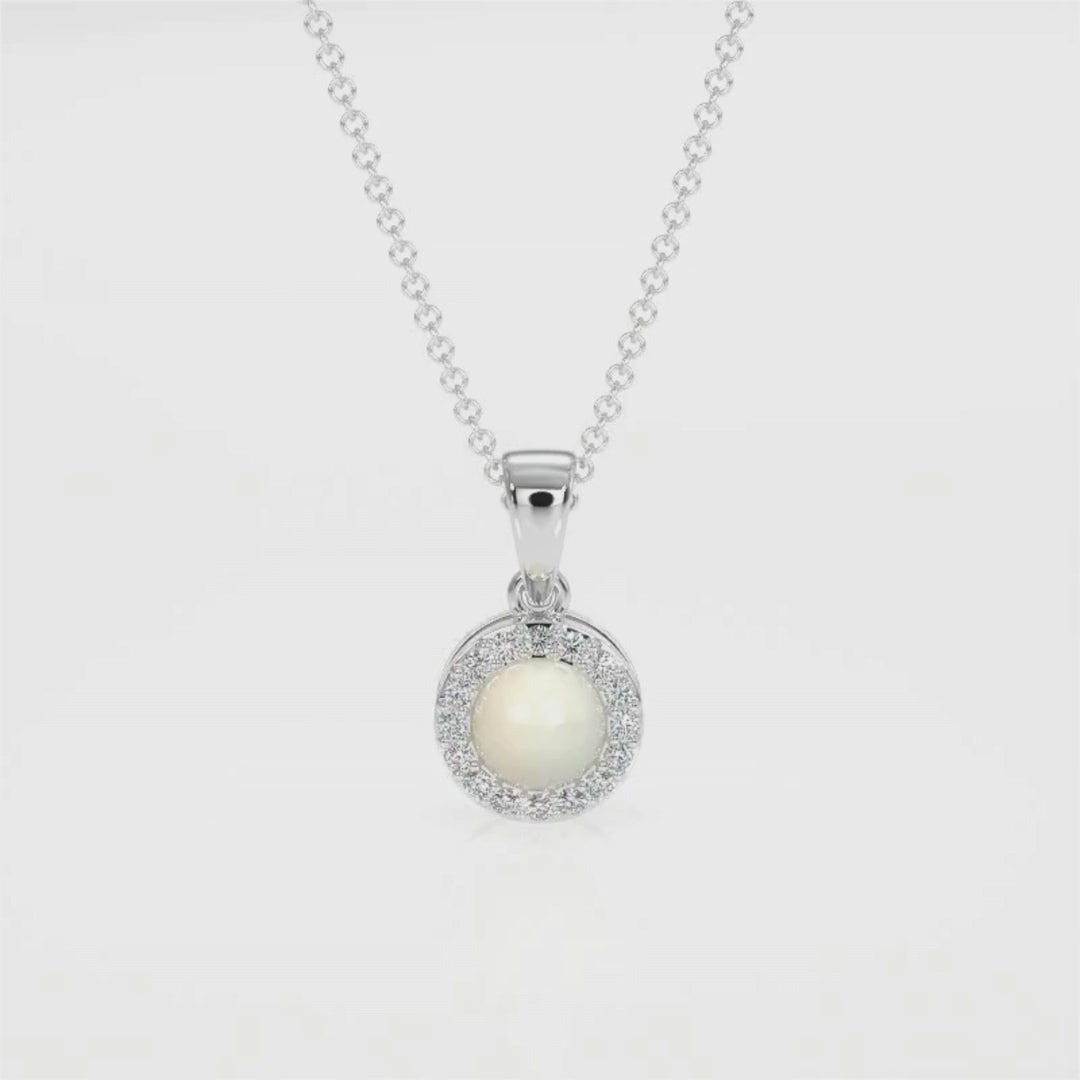 Elegant Pearl Halo Pendant