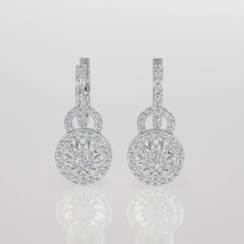 Medallion Lab-Grown Diamond Drop Earrings