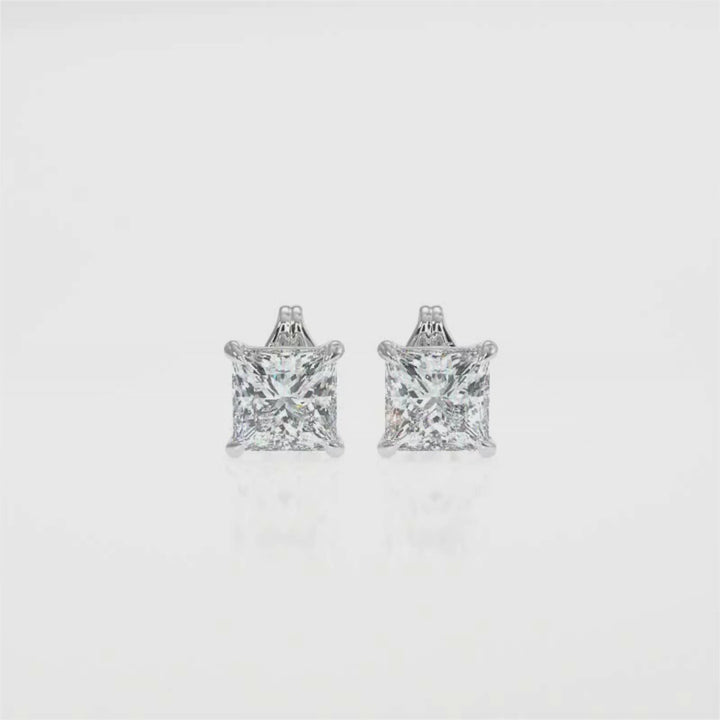 Princess-Cut Diamond Stud Earrings