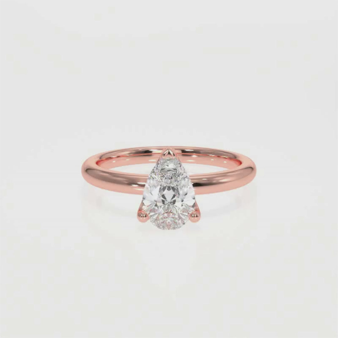 Pear-Cut Solitaire Diamond Ring