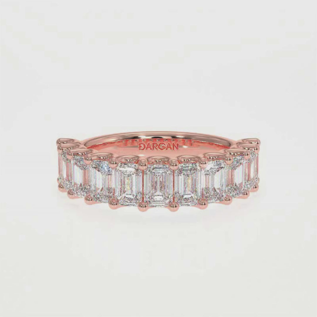 20 Pointer Emerald Cut Diamond Eternity Band