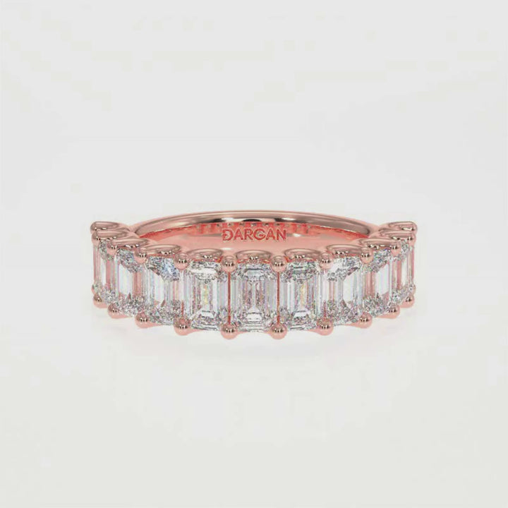 20 Pointer Emerald Cut Diamond Eternity Band